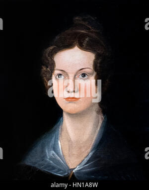 Charlotte Bronte (1816-1855), portrait based on a painting by her brother, Patrick Branwell Brontë Stock Photo