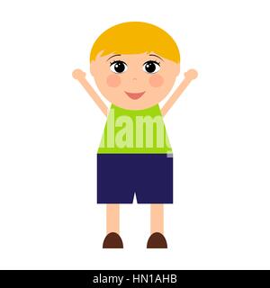 Happy boy cartoon Stock Vector