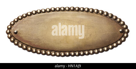Vintage ornate metal frame, isolated on white background. Stock Photo