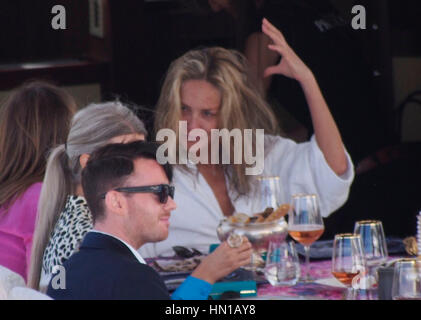 Sharon Stone eats lunch in her bathrobe and no make-up on the Roberto Cavalli yacht in the harbor at the 66th Cannes Film Festival in Cannes, France on May 21, 2013. Photo by Francis Specker Stock Photo