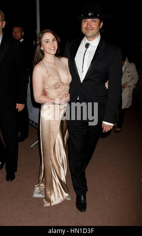 Director Robert Rodriguez and girlfriend Marci Madison on the Croisette at the 65th Cannes Film Festival in Cannes, France on May 19, 2012. Photo by Francis Specker Stock Photo