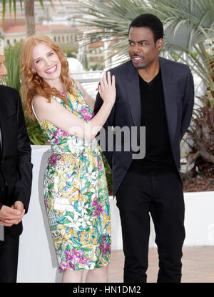 Jessica Chastain and Chris Rock arrive for the photo call for the film, 'Madagascar 3: Europe's Most Wanted' at the 65th Cannes Film Festival in Cannes, France on May 18, 2012. Photo by Francis Specker Stock Photo