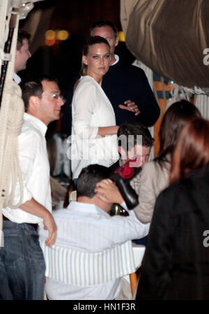 Bar Refaeli at a partry on a yacht in Cannes, France on May 17, 2011. Photo by Francis Specker Stock Photo