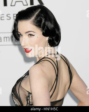 Dita Von Teese arrives at amfAR's Cinema Against AIDS 2009 at the Hotel du Cap-Eden-Roc in Antibes, France on May 21, 2009. Photo by Francis Specker Stock Photo