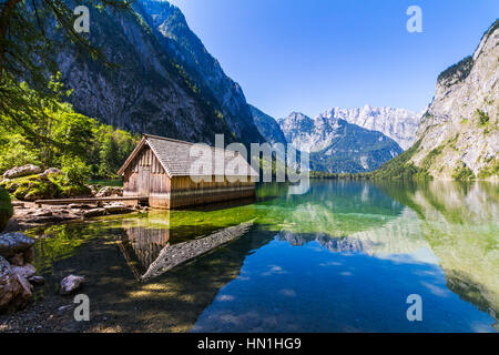 Fantastic azure alpine lake Vorderer Gosausee. Unusual and picturesque scene. Salzkammergut is a famous resort area Stock Photo