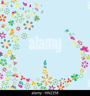 Love concept of heart and flowers Stock Vector