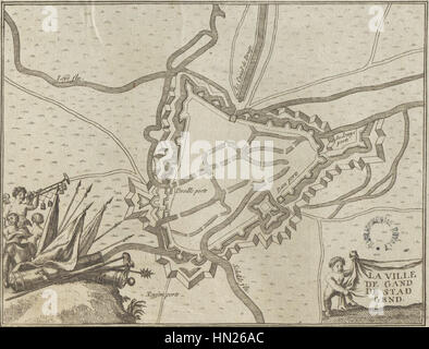 Map of Ghent by Jacobus Harrewijn, 1785 Stock Photo