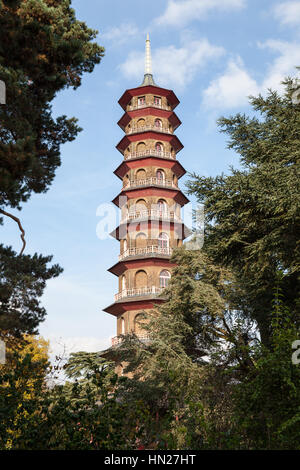 Pagoda in Kew Gardens, London. Stock Photo