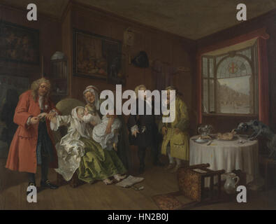 Marriage A-la-Mode 6, The Lady's Death - William Hogarth Stock Photo