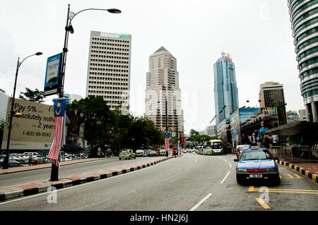 KUALA LUMPUR, MALAYSIA - November 26, 2010: Street view on Jalan P Ramlee near the Petrona Towers in the capital city Stock Photo