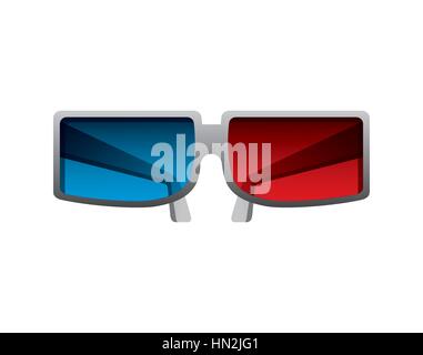 3d glasses icon over white background. colorful design. vector illustration Stock Vector