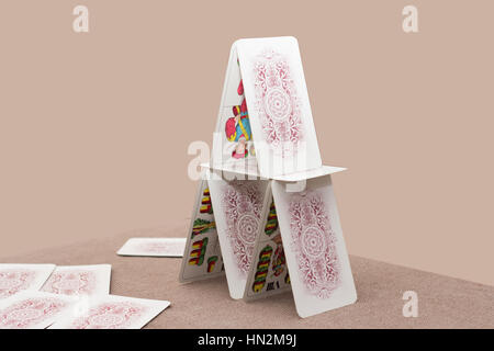house of cards stability concept Stock Photo