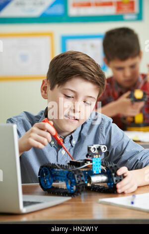 Pupils In Science Lesson Studying Robotics Stock Photo