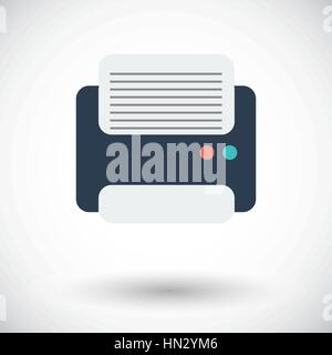 Printer. Single flat icon on white background. Vector illustration. Stock Vector