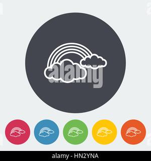 Rainbow. Single flat icon on the circle. Vector illustration. Stock Vector