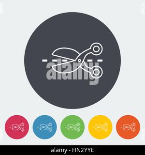 Scissors icon. Thin line flat vector related icon for web and mobile applications. It can be used as - logo, pictogram, icon, infographic element. Vec Stock Vector