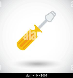Screwdriver. Single flat icon on white background. Vector illustration. Stock Vector