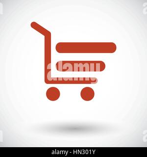 Shopping cart. Single flat icon on white background. Vector illustration. Stock Vector