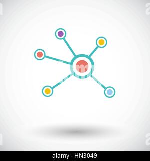 Social network. Single flat icon on white background. Vector illustration. Stock Vector