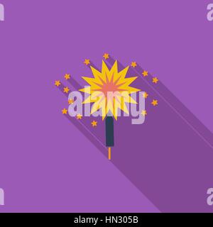 Sparkler icon. Flat vector related icon with long shadow for web and mobile applications. It can be used as - logo, pictogram, icon, infographic eleme Stock Vector