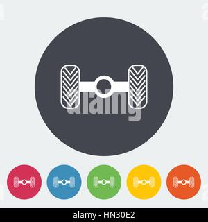 Chassis car. Single flat icon on the circle. Vector illustration. Stock Vector