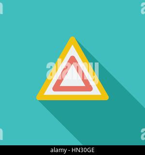 Hazard icon. Flat vector related icon with long shadow for web and mobile applications. It can be used as - logo, pictogram, icon, infographic element Stock Vector