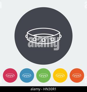Collar. Single flat icon on the button. Vector illustration. Stock Vector