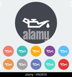 Engine oil. Single flat icon on the circle. Vector illustration. Stock Vector