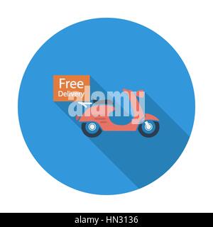 Free Delivery. Single flat color icon. Vector illustration. Stock Vector