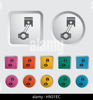 Piston single icon. Vector illustration. Stock Vector