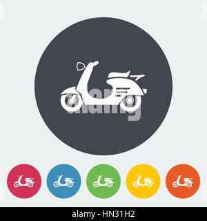 Scooter. Single flat icon on the circle. Vector illustration. Stock Vector