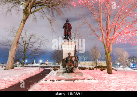 Monument to Canada's first Prime Minister and one of the Fathers of Confederation, Sir John A Macdonald. Stock Photo