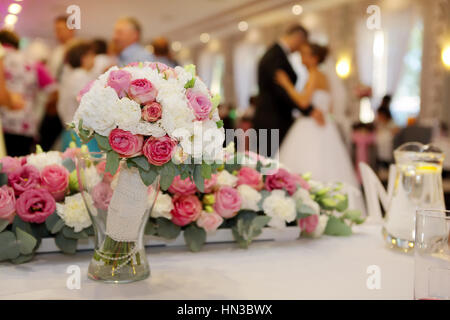 Dancing couples during party or wedding reception Stock Photo