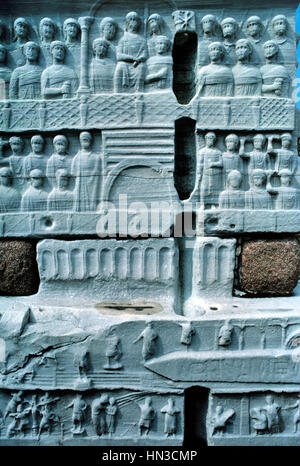 Carved Relief on Base of Egyptian Obelisk in the Hippodrome Istanbul turkey Stock Photo