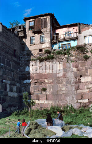 Ankara Citadel or Old Town Walls Ankara Turkey Stock Photo