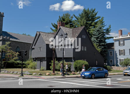 The Jonathan Corwin House otherwise known as The Witch House, a Salem Witch Trials related museum in Salem, Massachusetts, United States. Stock Photo