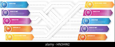 Plexiform infografics arrows vector pointed to different ways Stock Vector