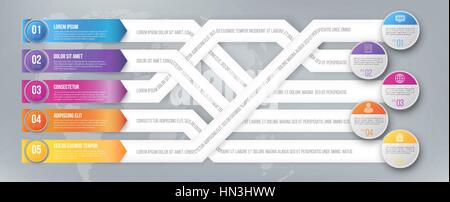 Infografics arrows, shuffled Stock Vector