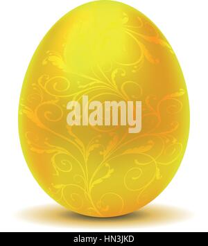 Luxurious metallic yellow Easter egg Stock Vector