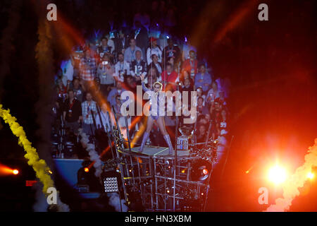 Lady Gaga performs during the halftime show at Super Bowl LI at NRG ...