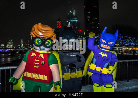 London, UK. 8th Feb, 2017. Lego charactor and installation at the Southbank to promote the film release on 10th February 2017. Credit: claire doherty/Alamy Live News Stock Photo