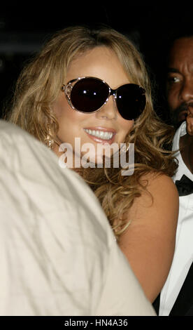 Mariah Carey leaves the Roberto Cavalli yacht at the 62nd Cannes Film Festival on May 16, 2009 in Cannes, France. Photo by Francis Specker Stock Photo