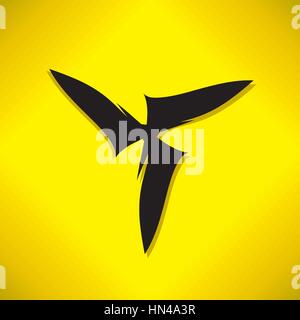 Abstract swirl logo. Wind energy symbol design. Propeller vector icon concept.  Circle bolt symbols. Stock Vector