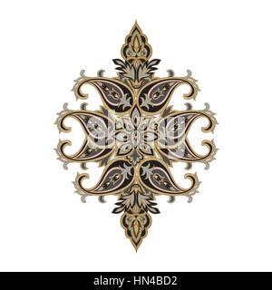 Floral ornament background Oriental ethnic design element Abstract geometric pattern for kaleidoscope, medallion, yoga, indian, arabic decor Stock Vector