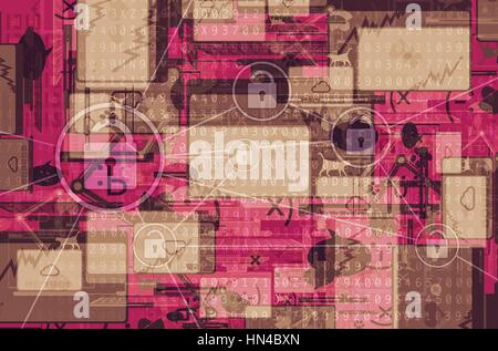 Internet Background Concept. Flat Internet Concept Design with Networking Elements. Stock Photo