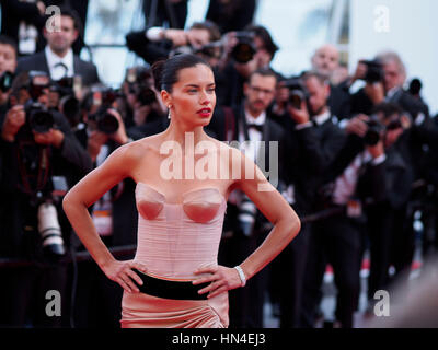 Adriana Lima arrives for the premiere of The Homesman at the Cannes Film Festival on May 18, 2014, in Cannes, France.  Photo by Francis Specker Stock Photo