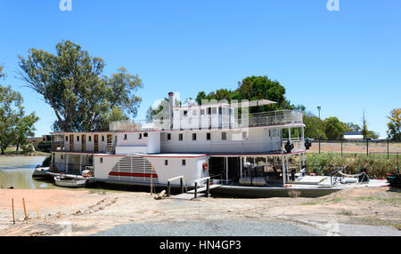 Paddlesteamer P.S. Ruby in dry dock being renovated, Wentworth, New South Wales, Australia Stock Photo