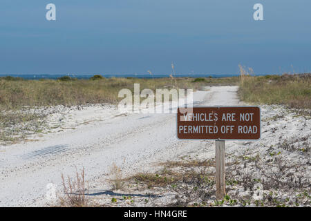 Reminder to Stay Off Sensitive Sand Dunes along Florida Gulf Coast Stock Photo