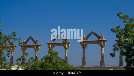 Arch with an entrance the City palace of Udaipur in India Stock Photo