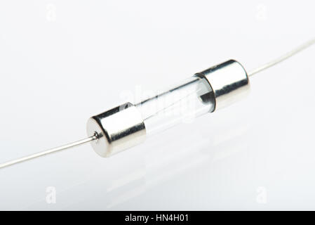 macro of one electric fuse isolated on white background Stock Photo
